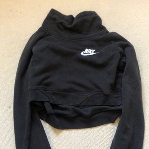 Reworked vintage cropped Nike mock neck sweater